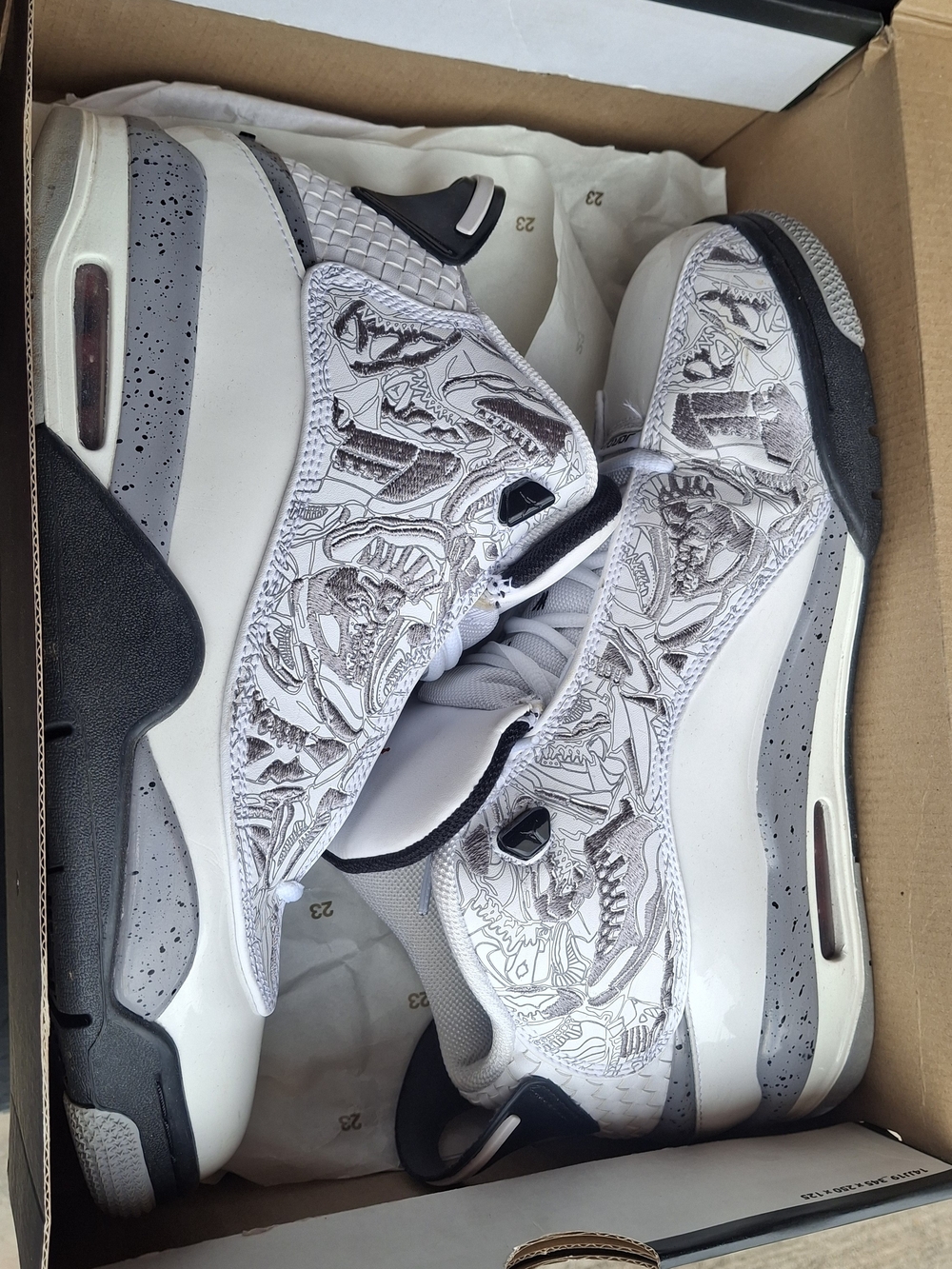 Jordan Men's White and Gray Dub Zero 2's
